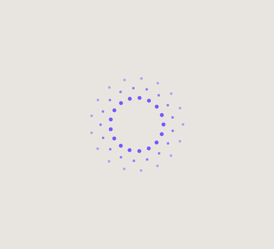 Abstract circle logo made of dots.