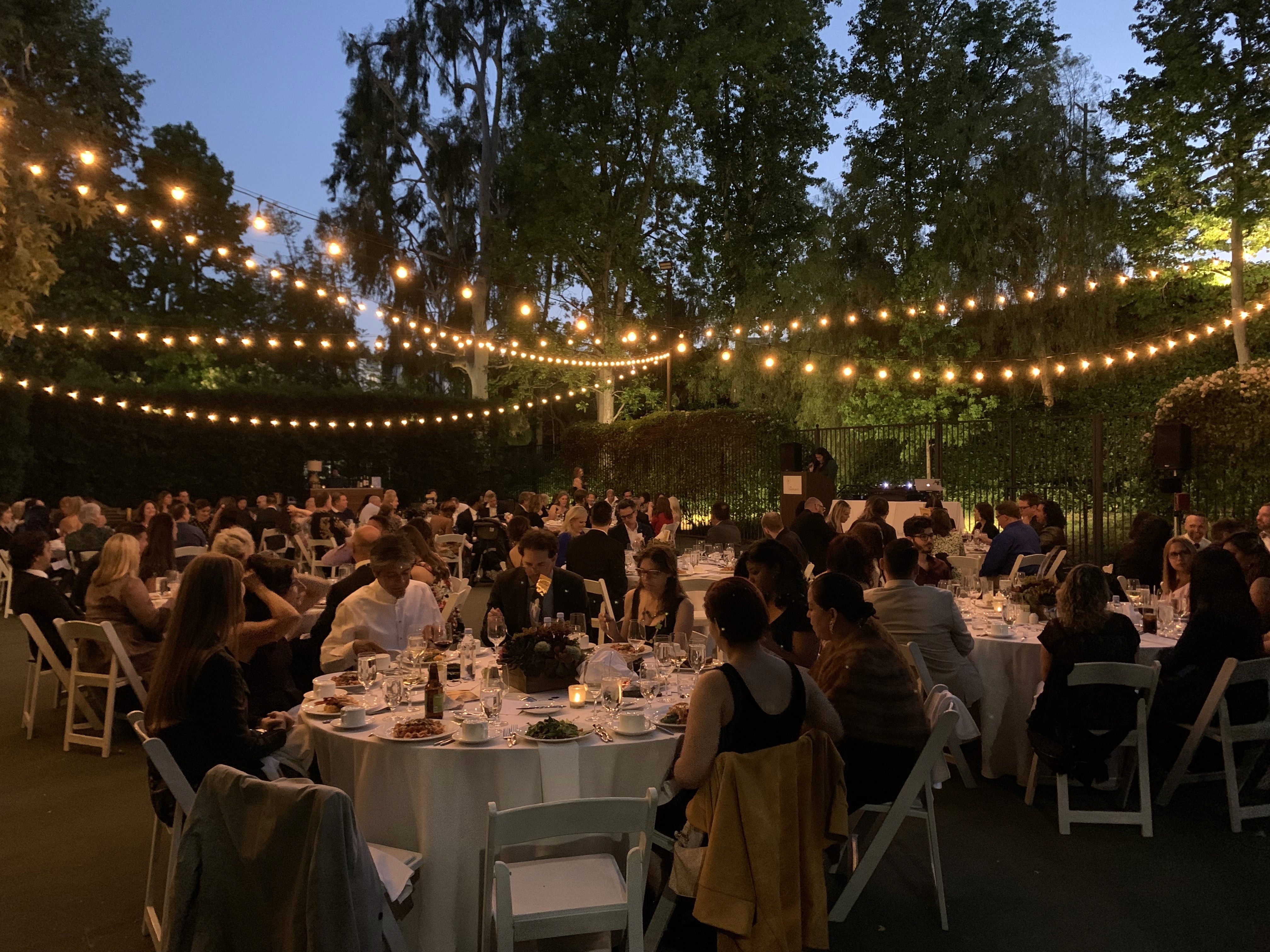 Outdoor event crowd with DJ setup