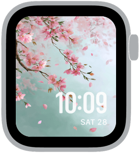 hanami morning Apple Watch face preview 3 featuring floral, modern, and spring.