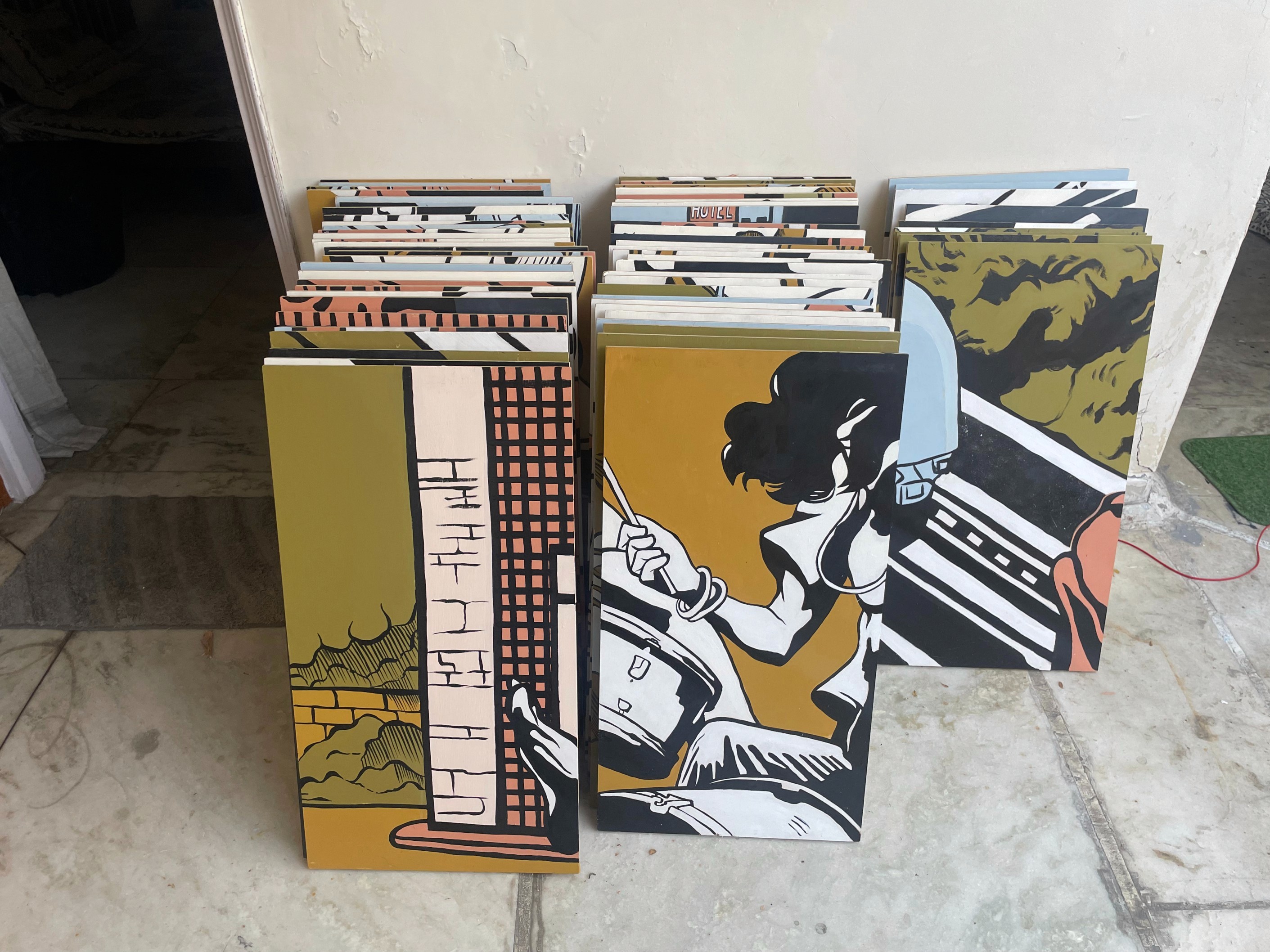 Canvas painting done for a commission project with XXL Collective for a real estate installation.