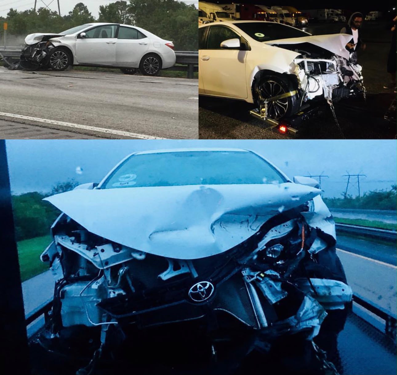 Both cars, totalled