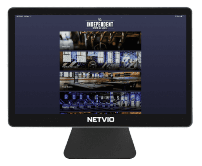 NETVIO tablet displaying website for "The Independent".
