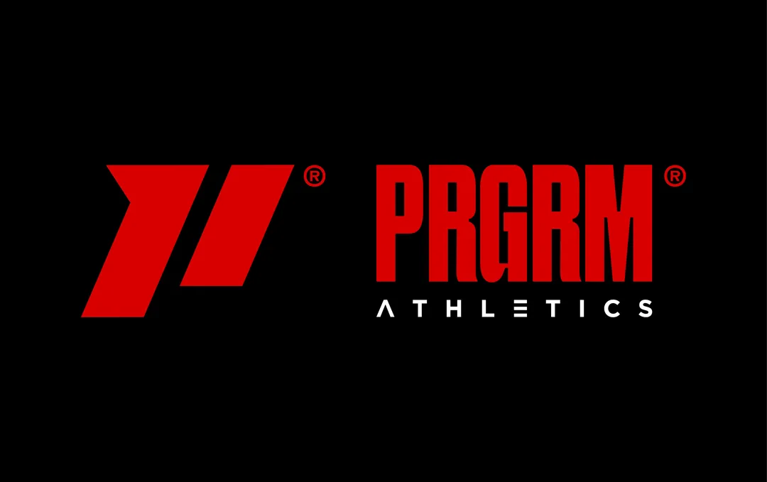 PRGRM Athletics logo in bold red geometric lettering