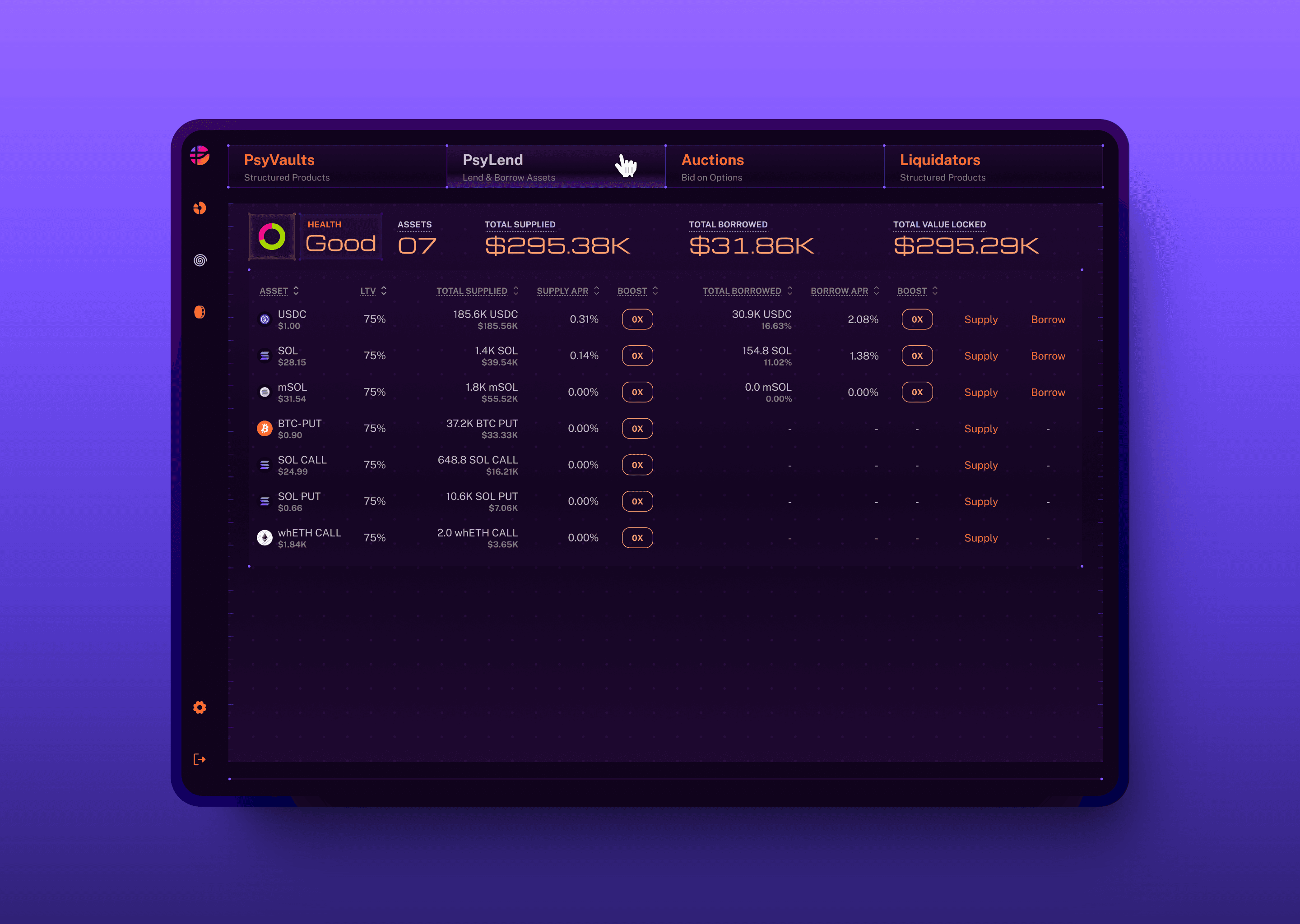 psyfi dashboard