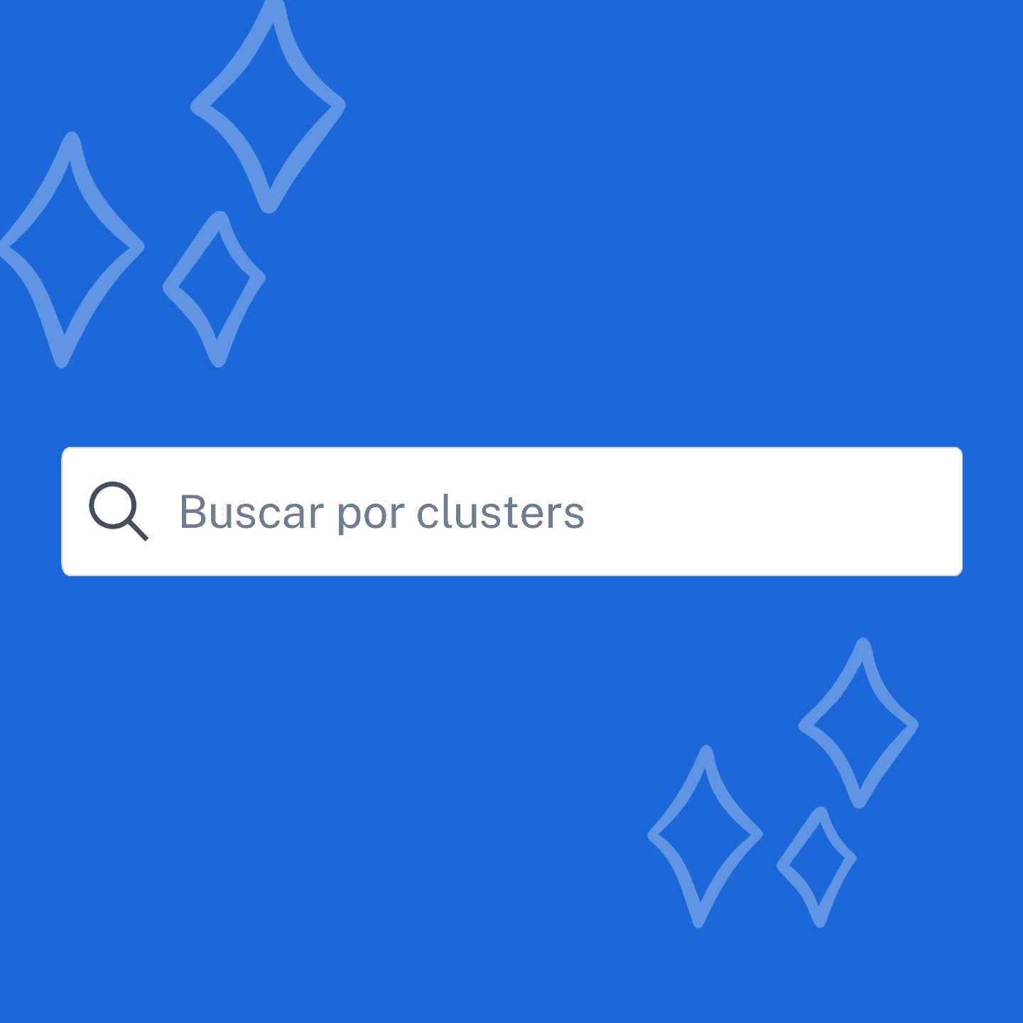Imagem de um campo de busca 'Buscar por clusters'