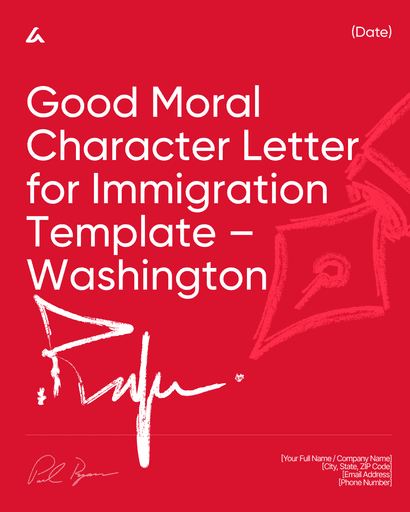 Good Moral Character Letter for Immigration Template – Washington
