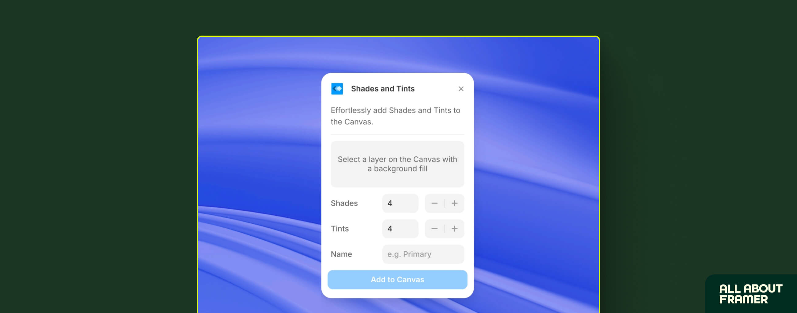 Shades And Tints Plugin Framer