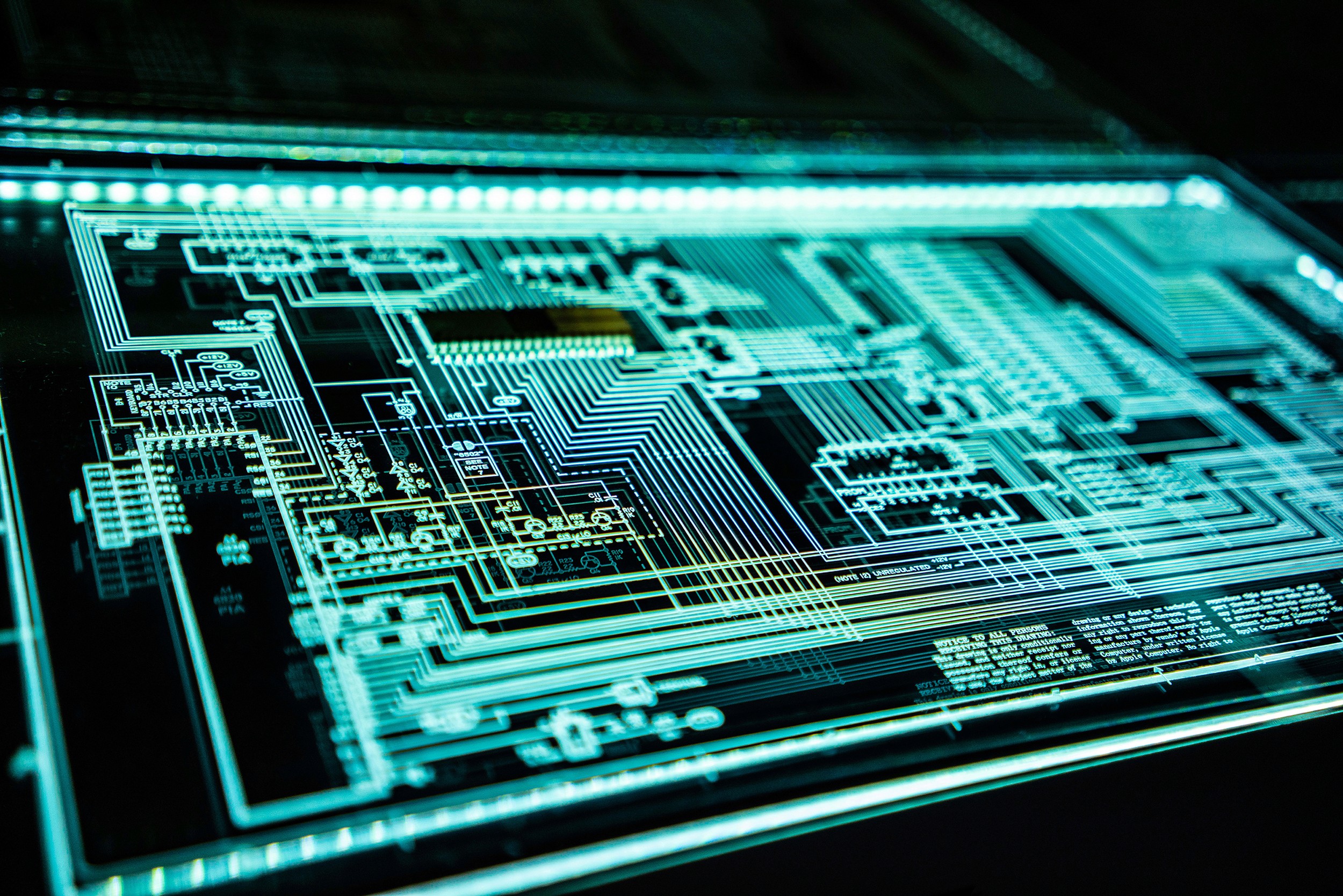 Glowing computer chip image.