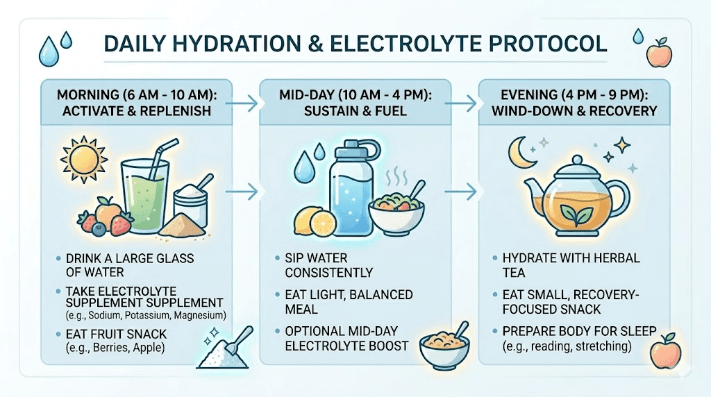 Daily hydration protocol for preventing tirzepatide headaches