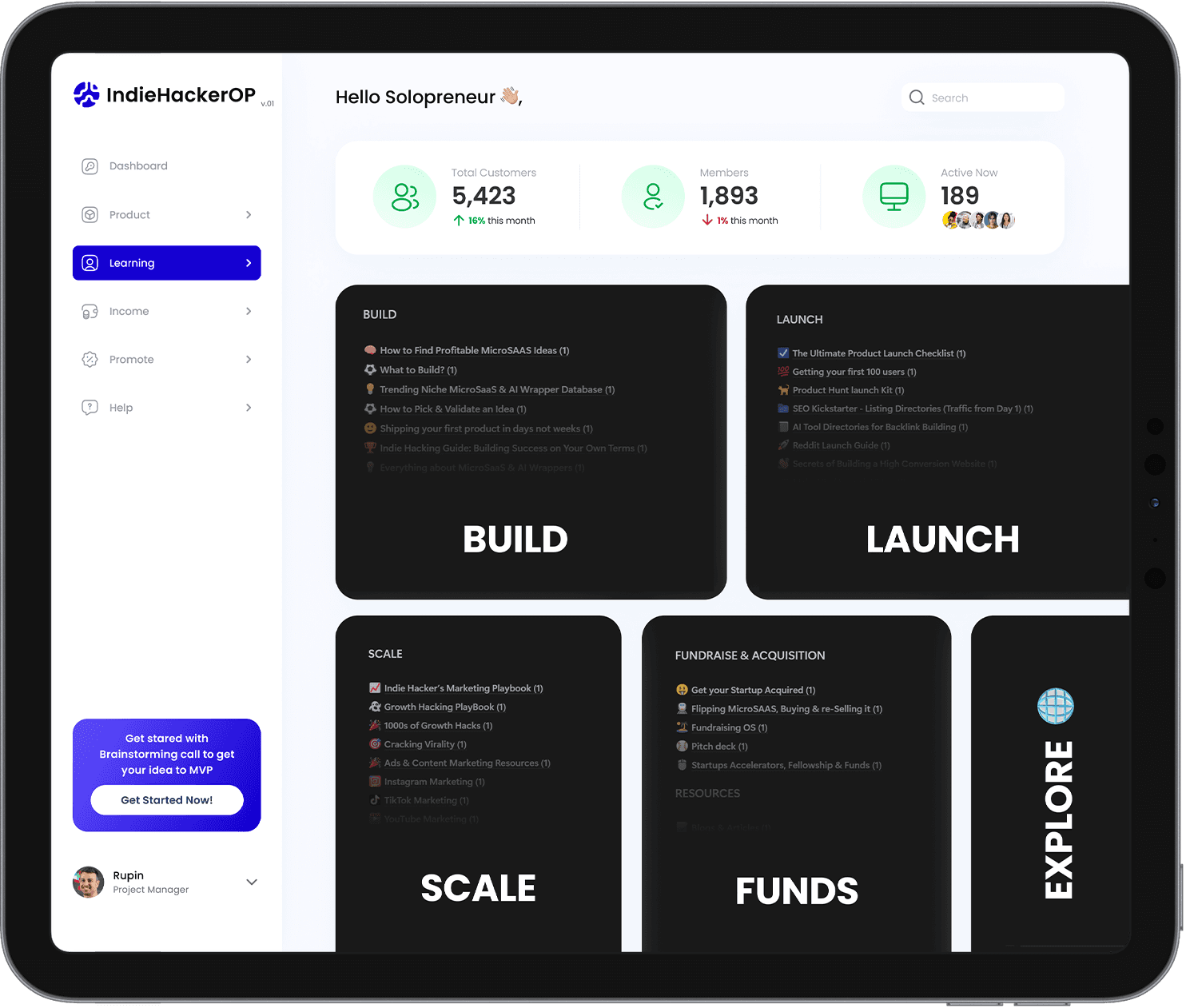 iPad Pro 11 - SAAS Dashboard