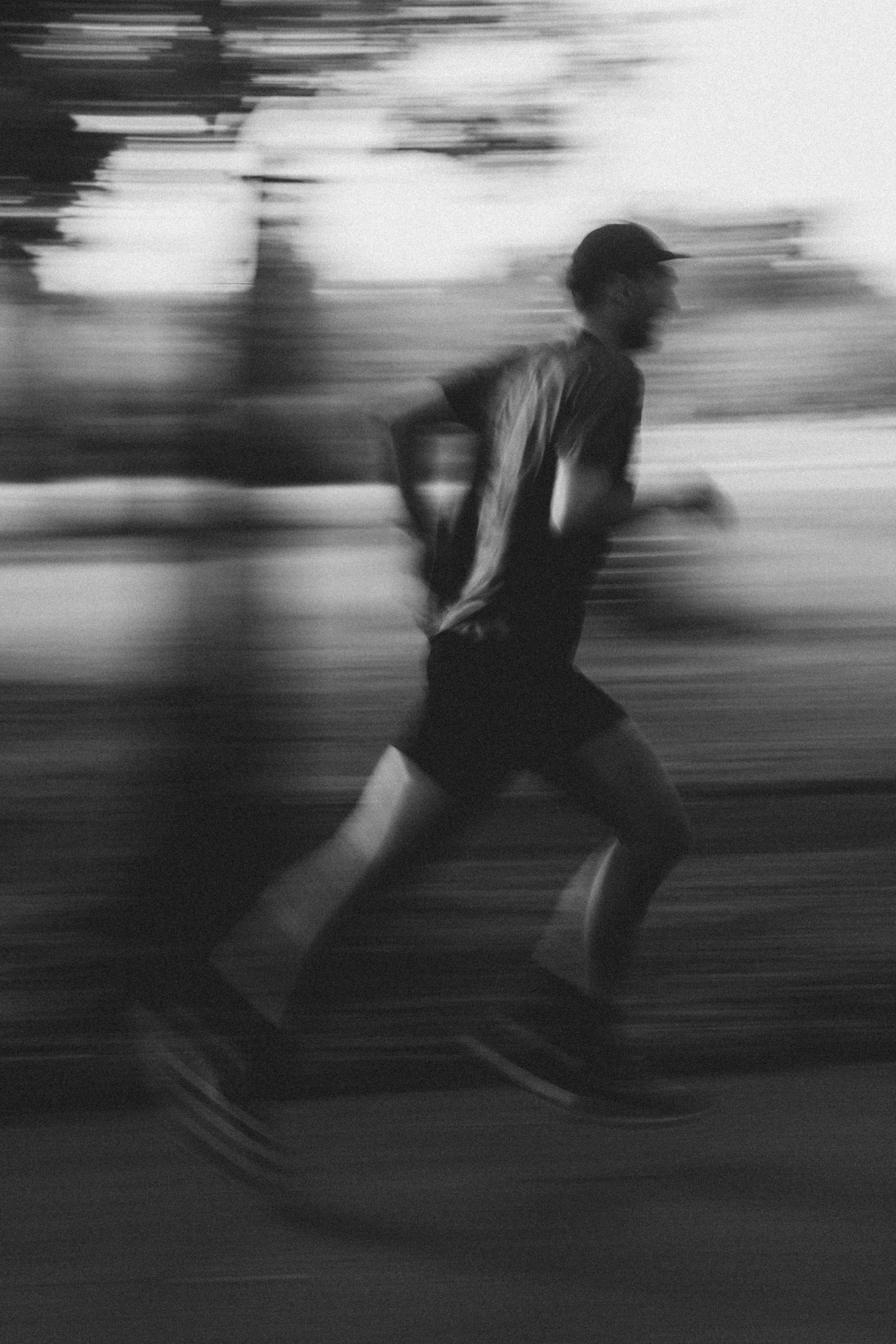 A runner with a blue sky in the background