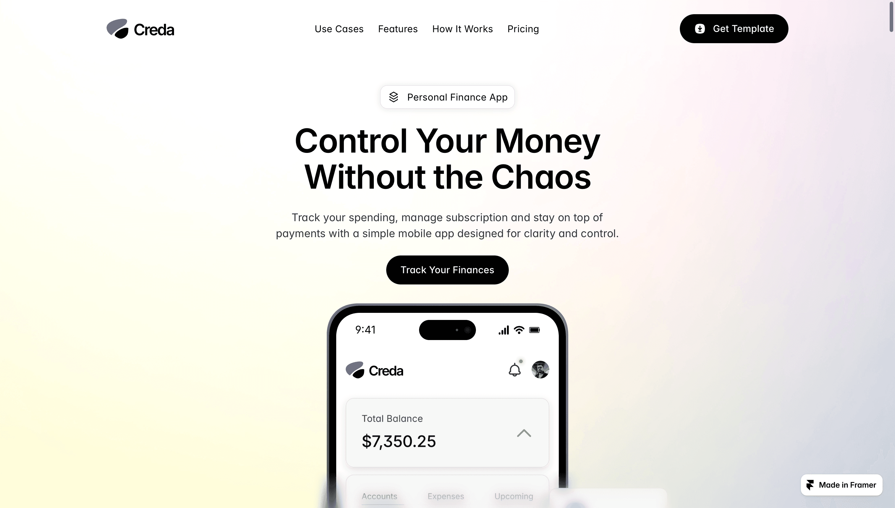 app website template