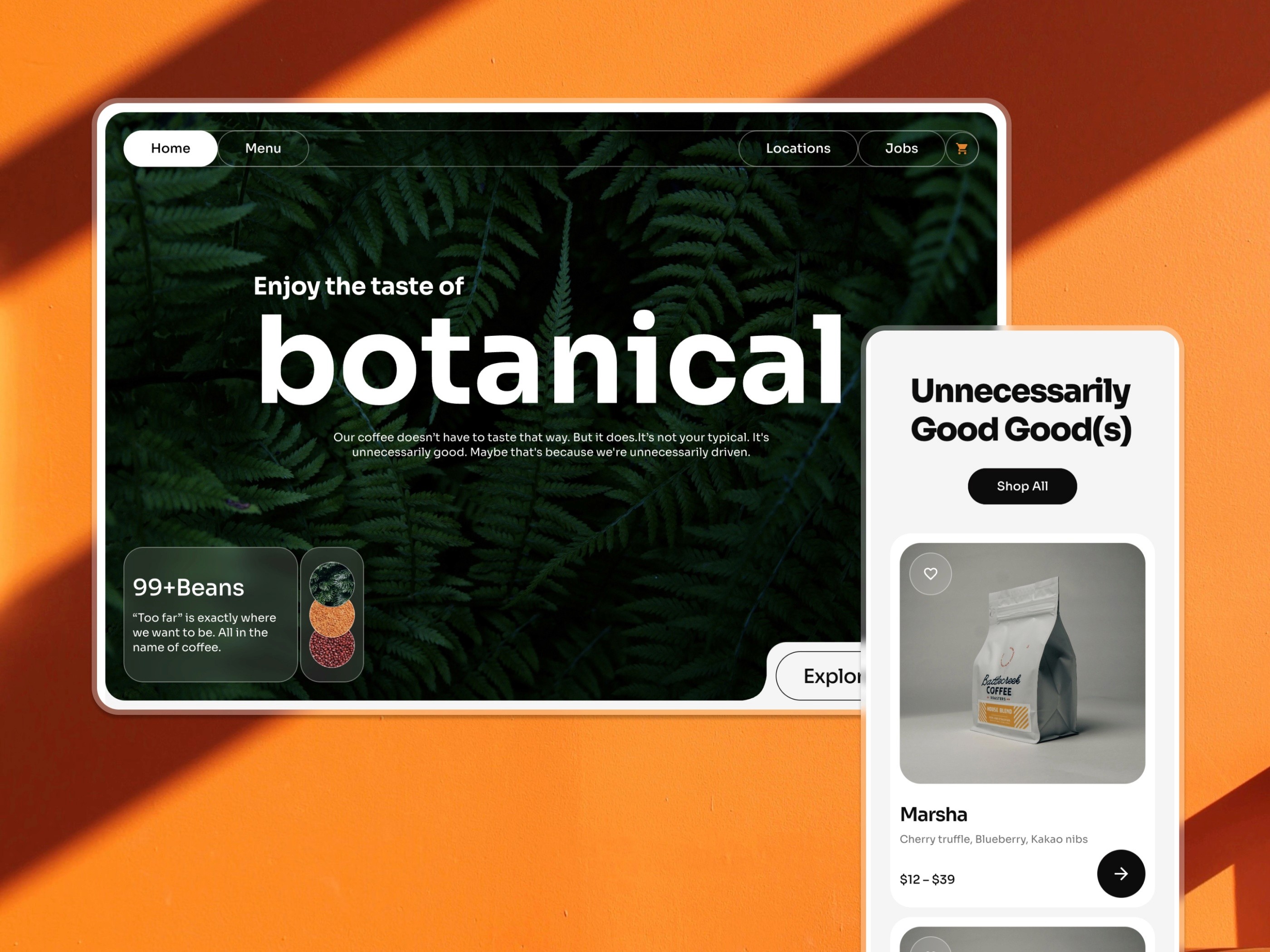 Botanical — 现代餐饮品牌网站设计灵感