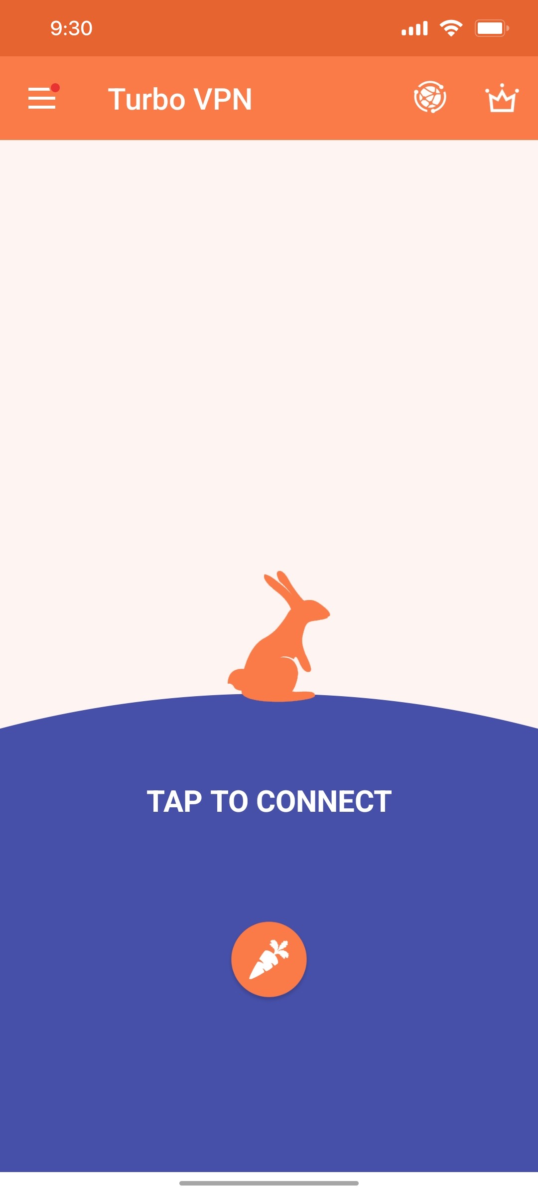 Turbo vpn Home screen