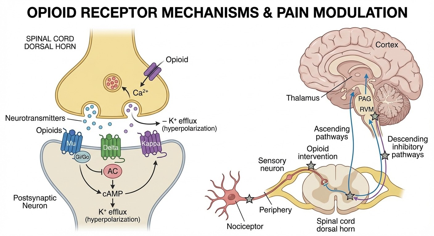 Opioid Receptor Types and Mechanisms of Action