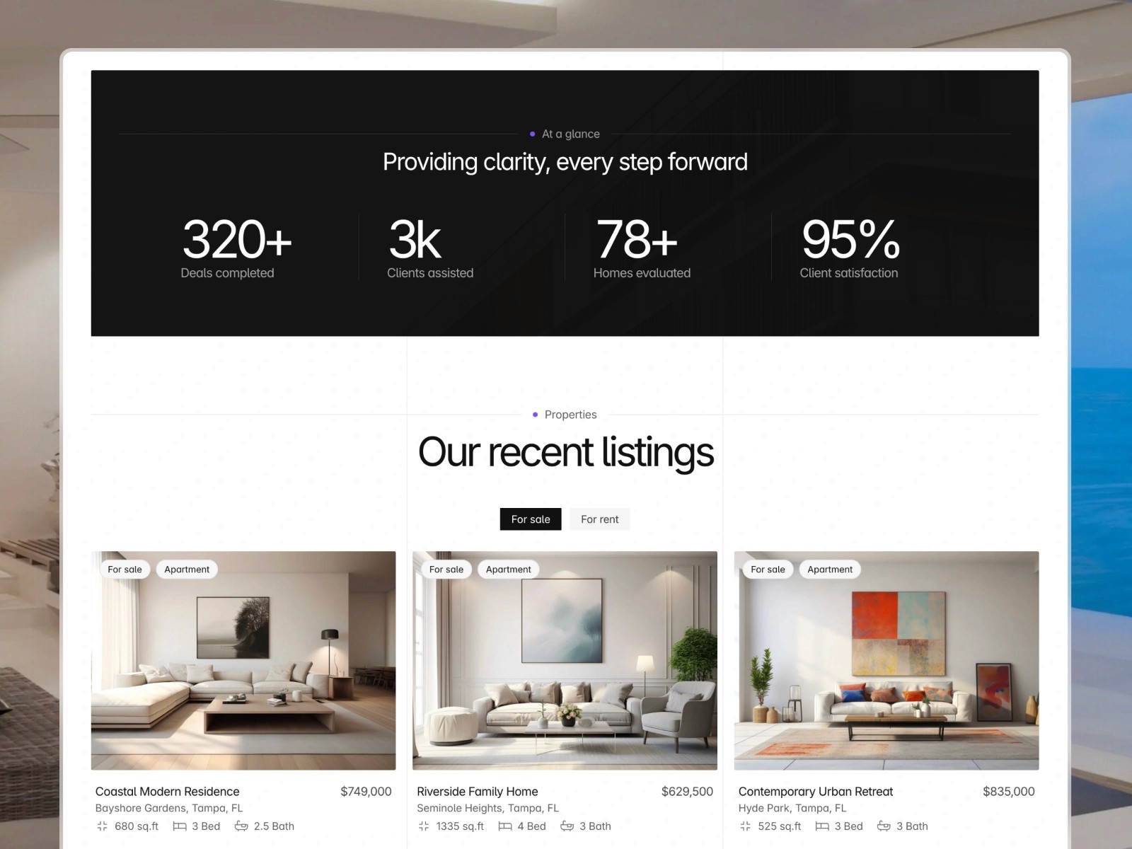 Luxterra — 黑白极简现代房地产网站设计灵感