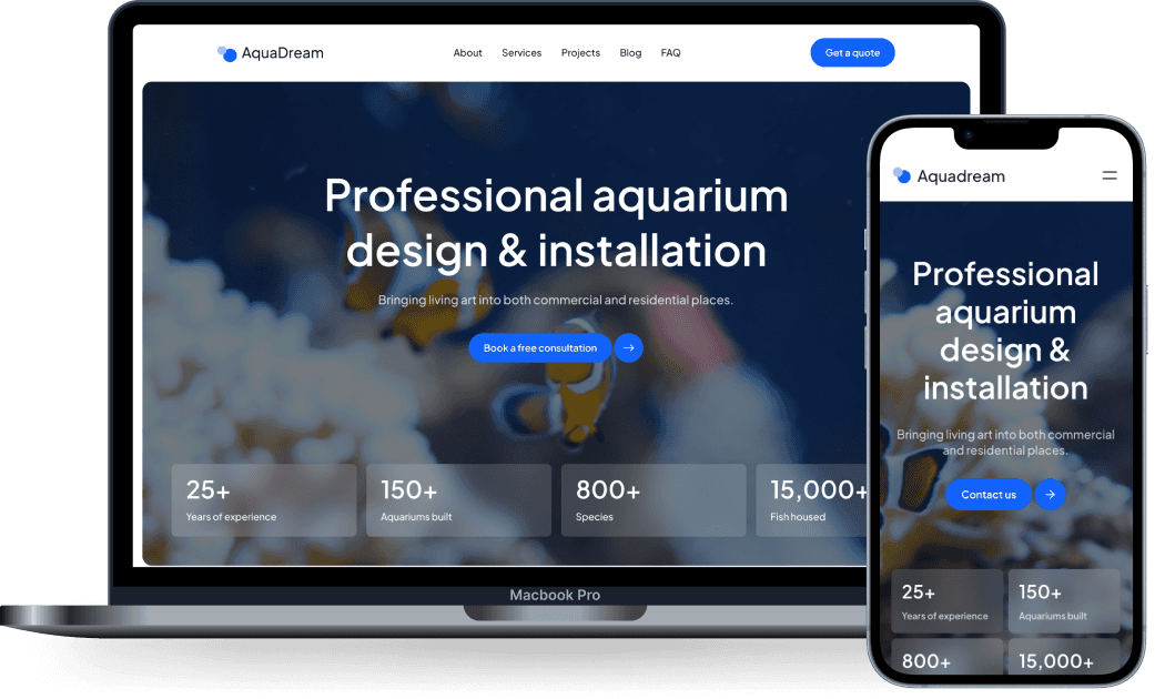 Aquarium Business Website