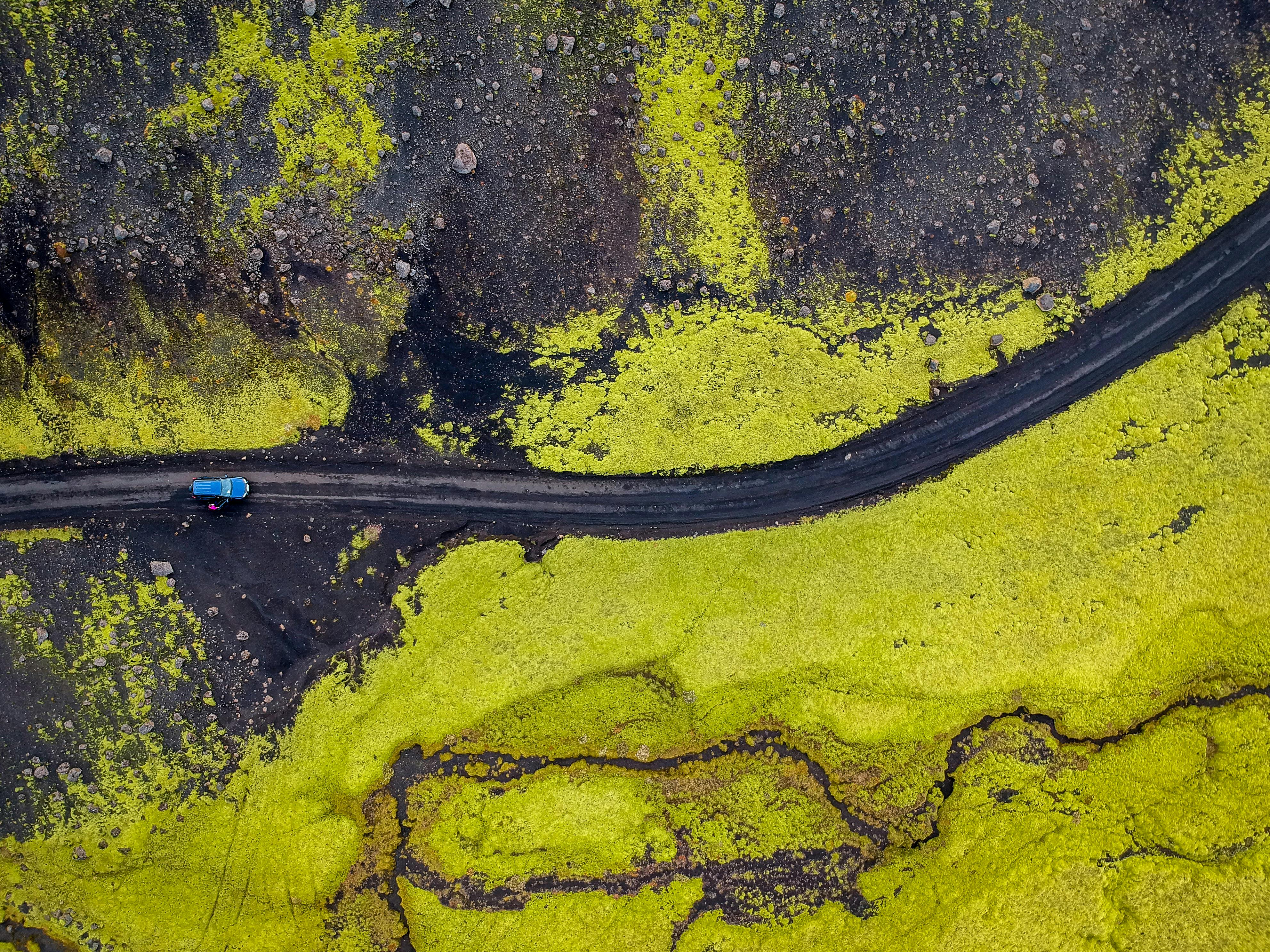 view of car going through Iceland 