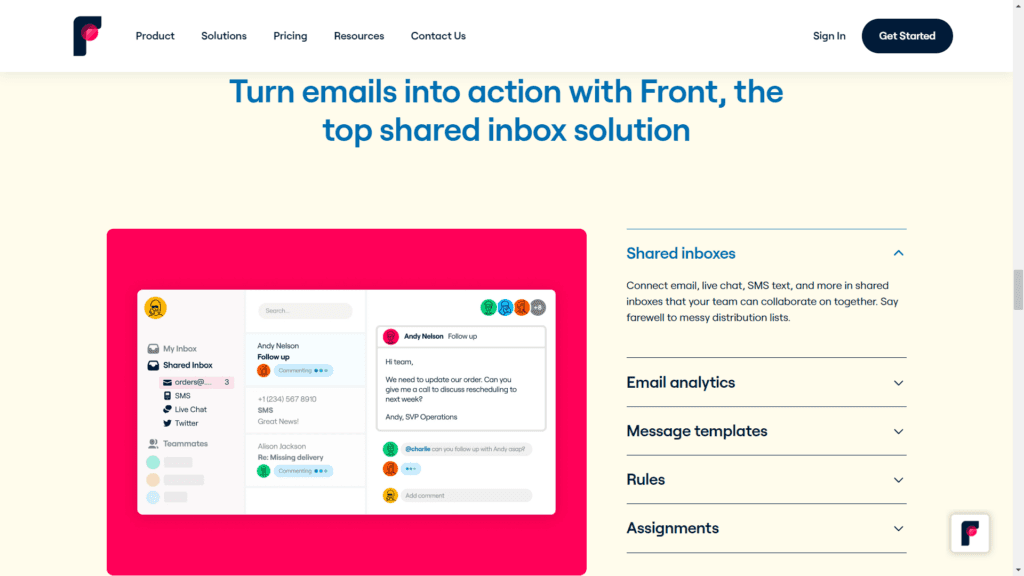 front, akıllı gelen kutusu, gelen kutusu yönetimi