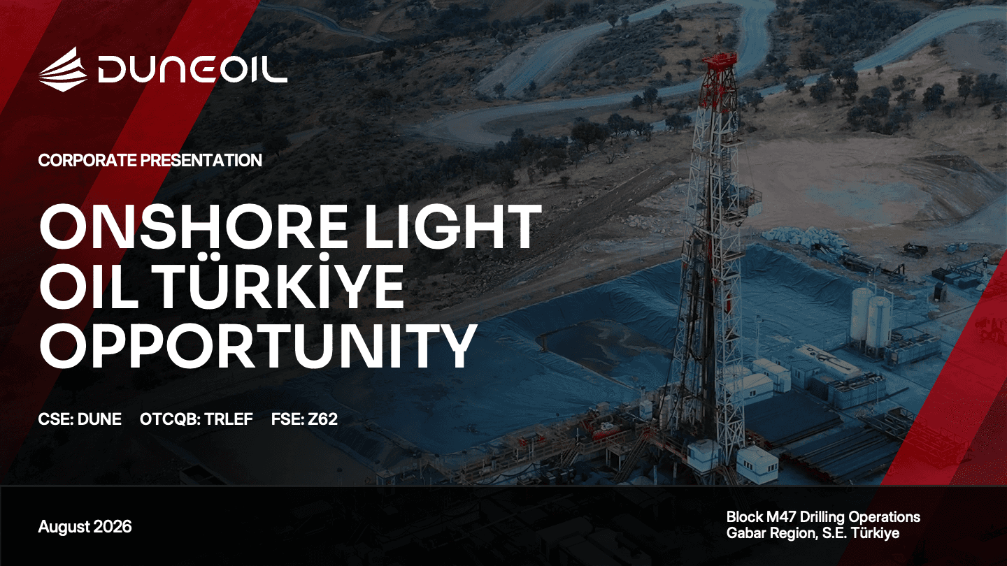 Trillion Energy oil drilling operations in Turkish landscape with derrick and facility buildings, April 2026.