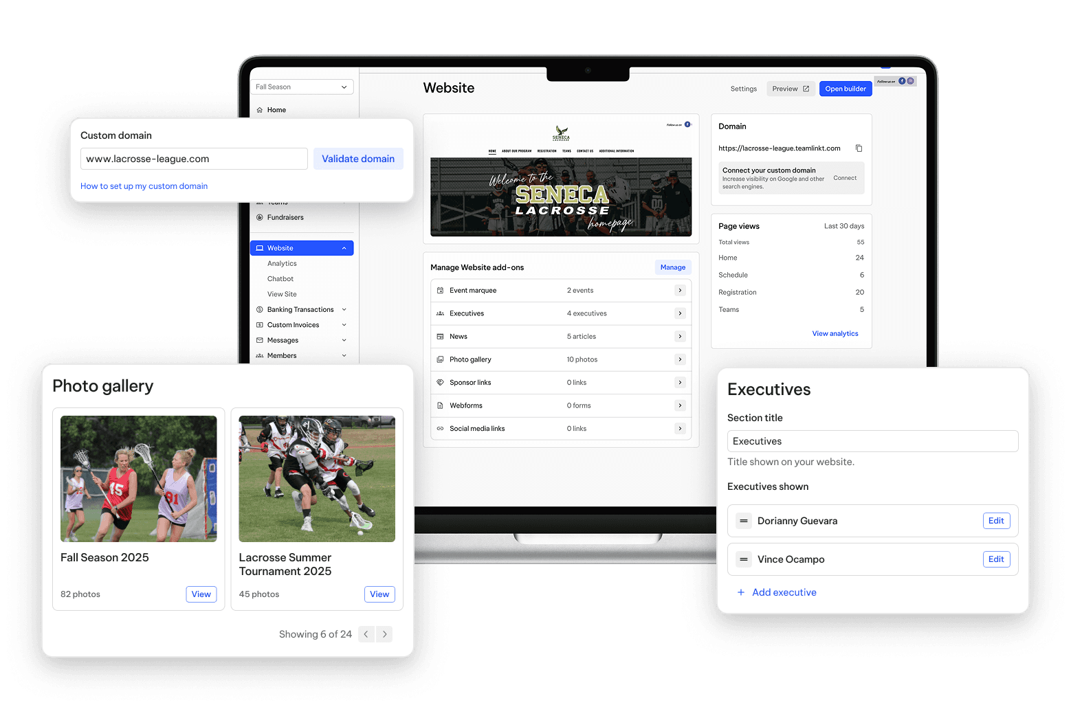 TeamLinkt's Lacrosse Website Builder for Footbal Leagues
