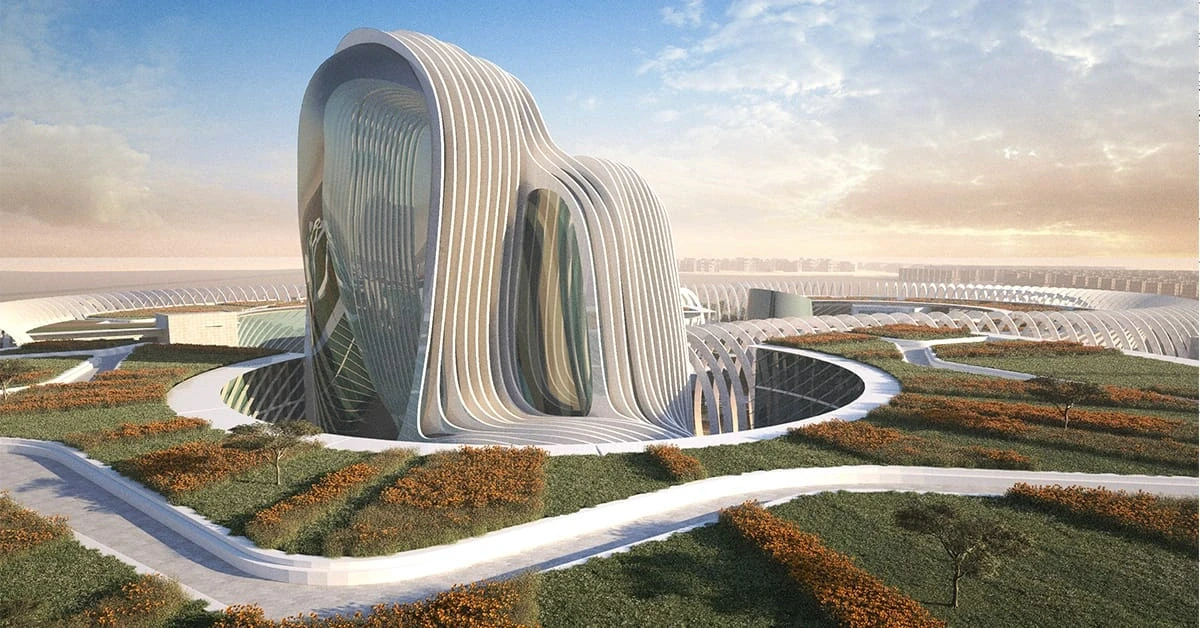 Futuristic architectural complex in Egypt