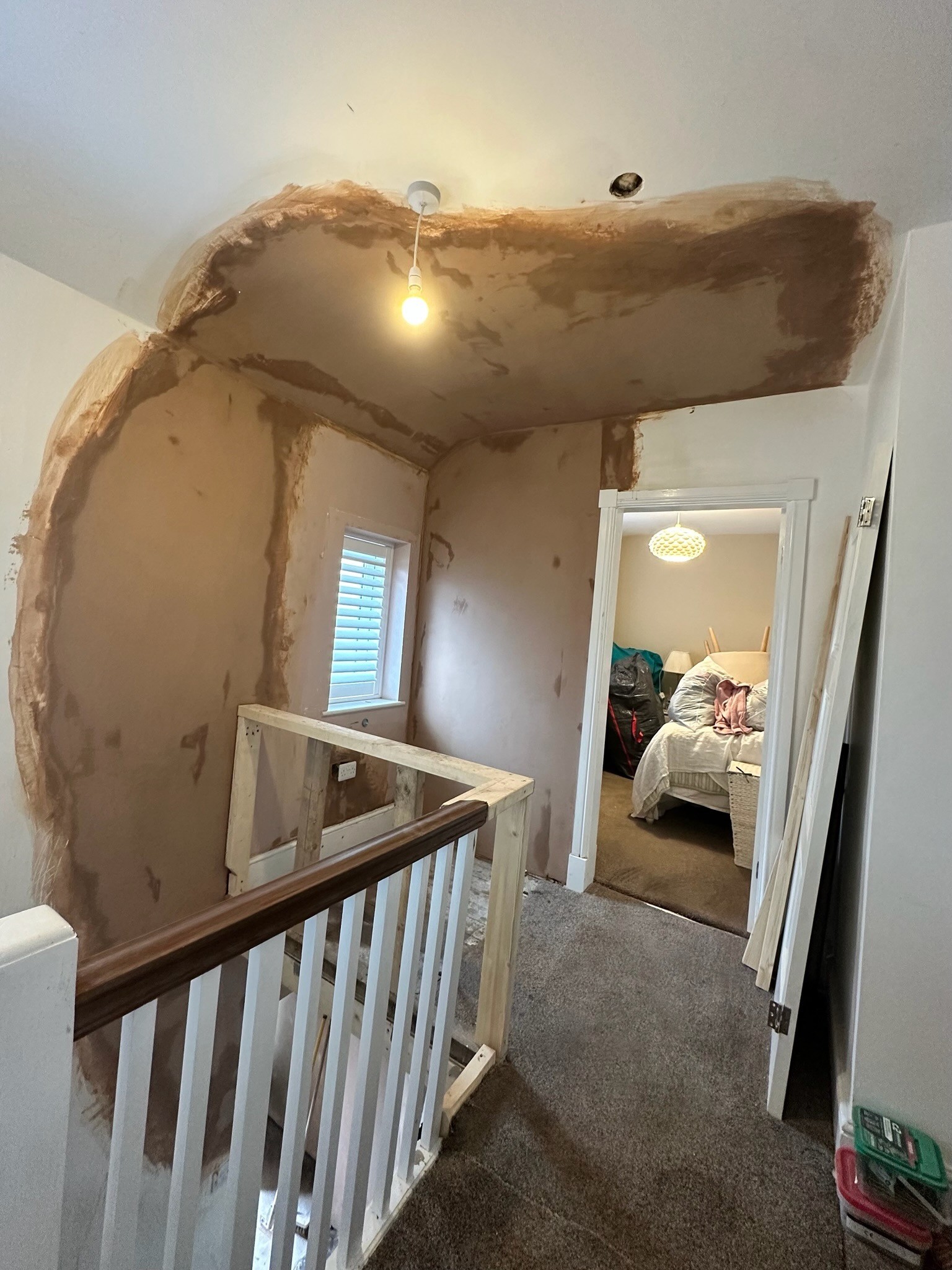 Porch entrance extension skim.