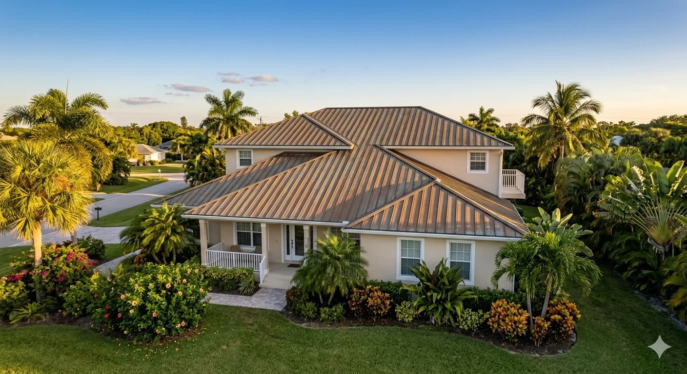 5V crimp metal roof on Florida home installed by Roofing Network