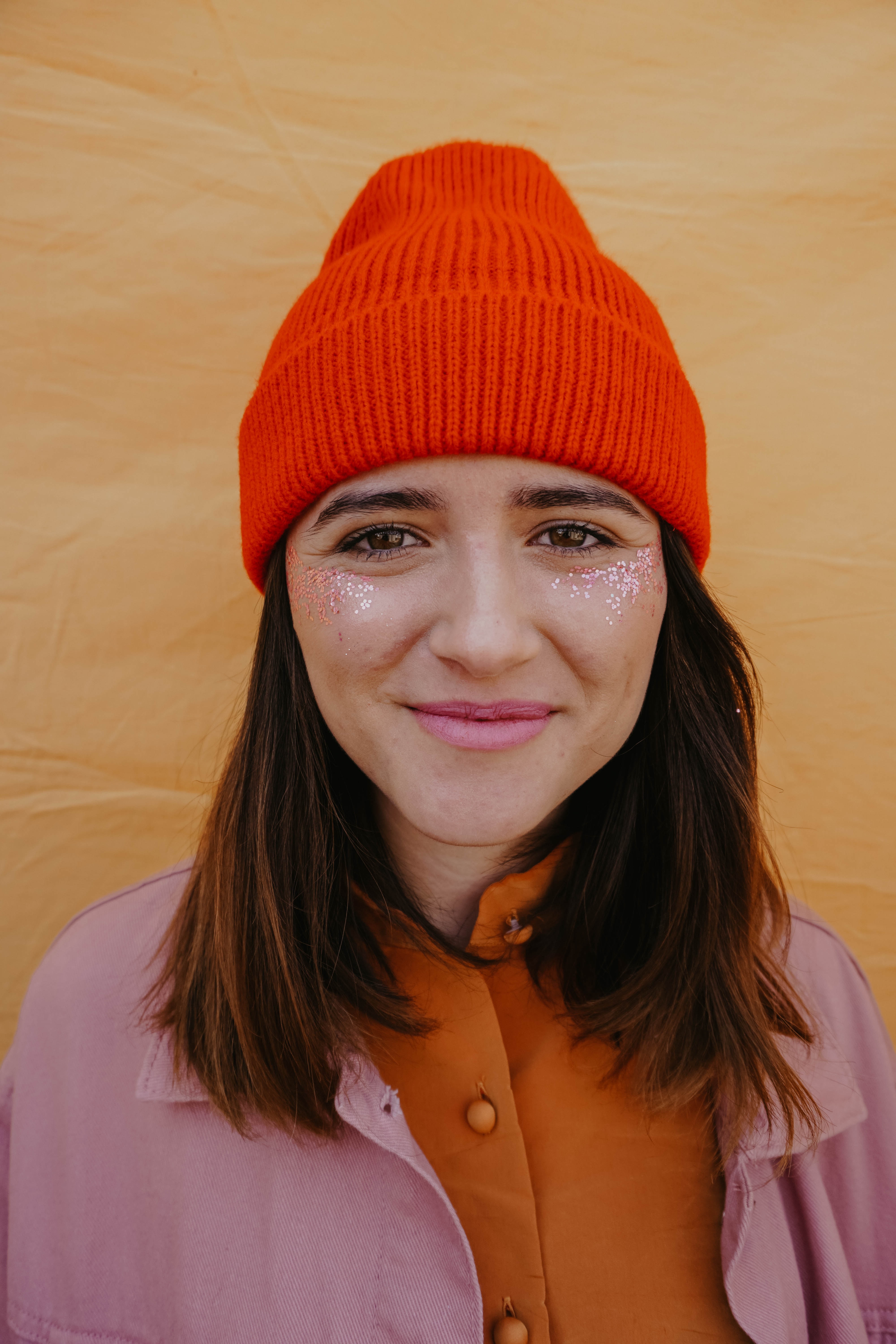 Woman wearing a beanie