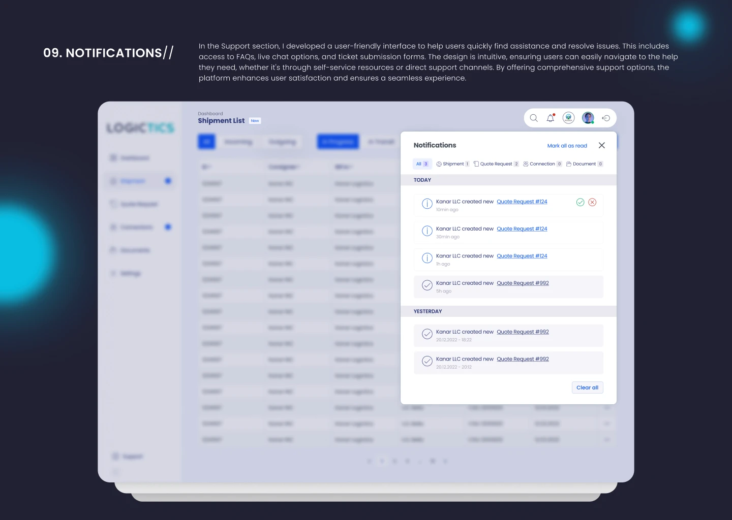 Logictics SaaS Design