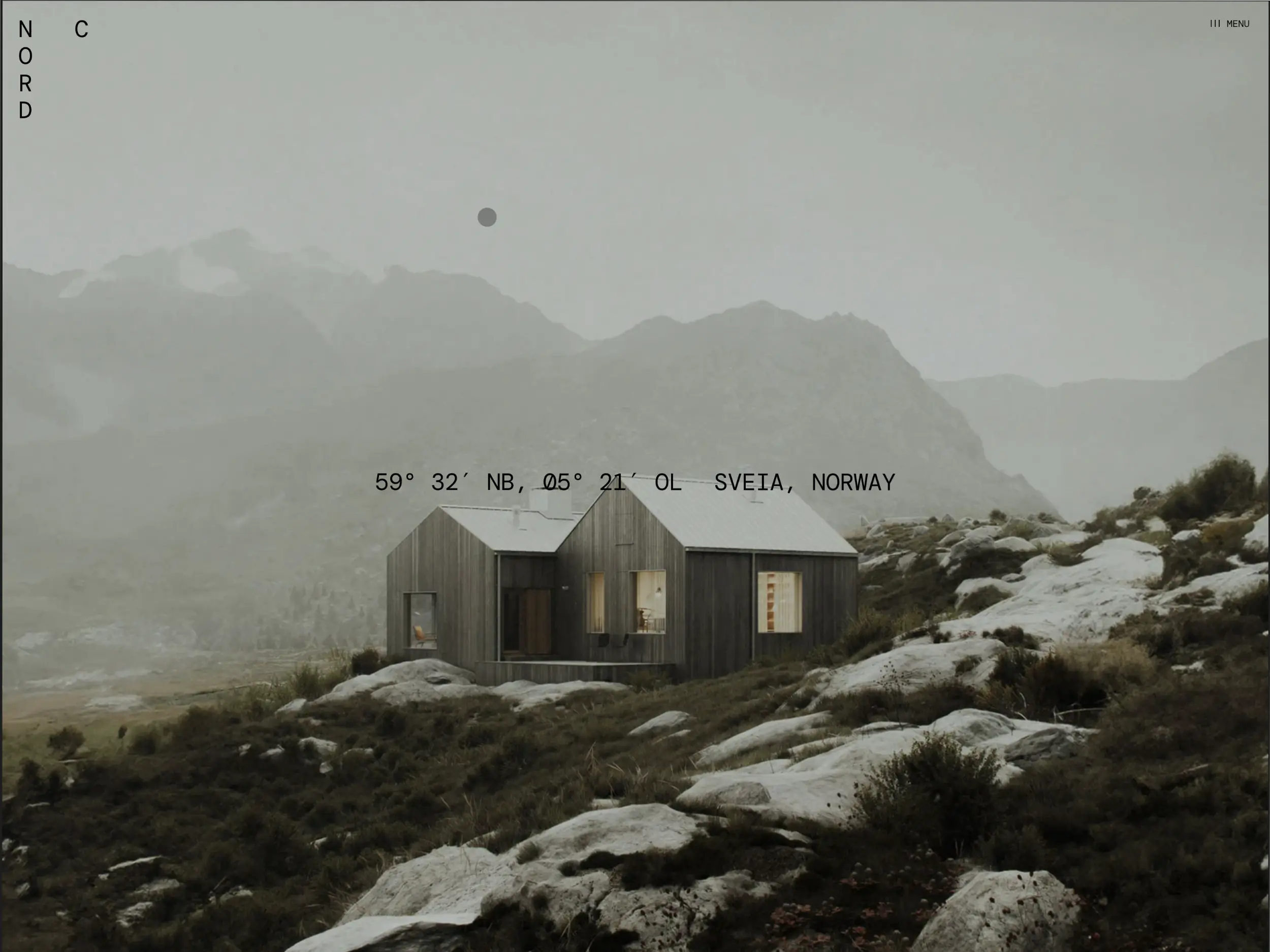 The clean layout of the website and the muted color scheme reflect the calming environment of the chalet by the lake.