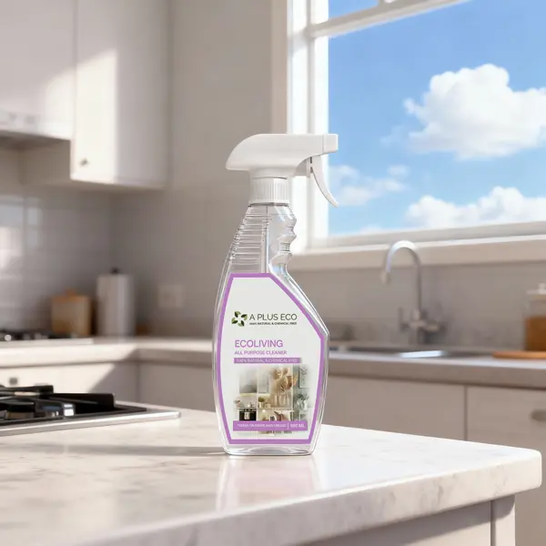 ecoliving spray bottle in kitchen