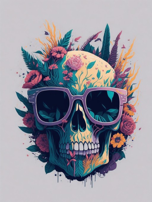 A detailed illustration a Dead Skull wearing tr...