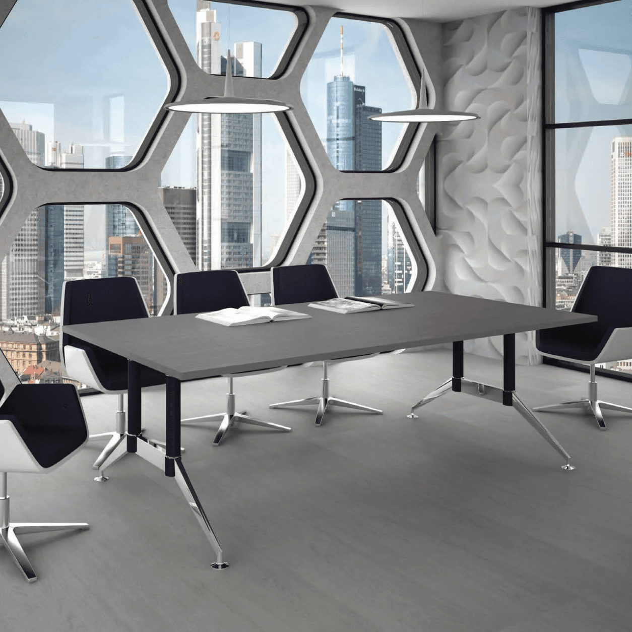 Mesa de Juntas Tech Black Chrome — vista 3