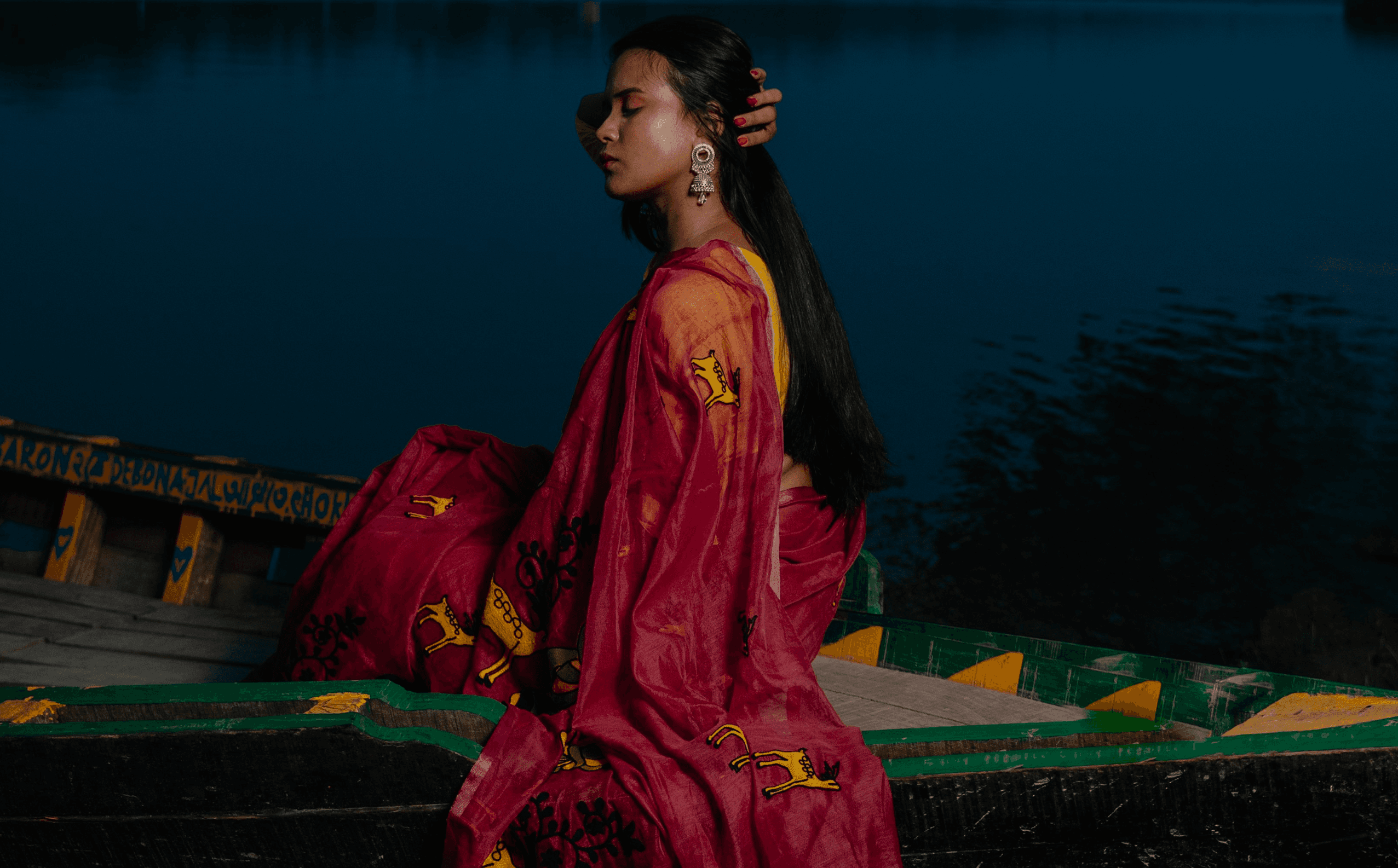 Woman in athletic wear doing high knee exercise