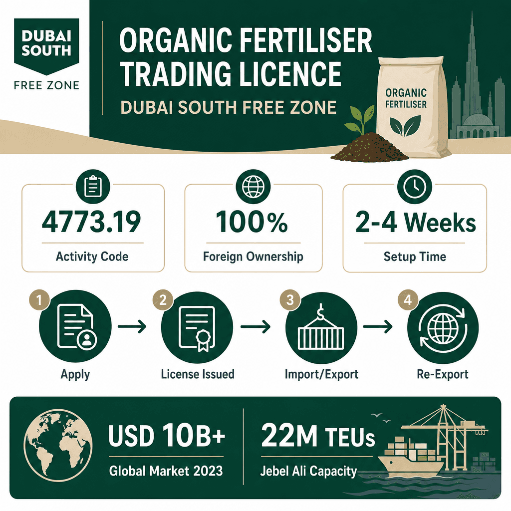 Infographic: Apply for a Organic Fertilizer & Plant Feed Trading License in Dubai