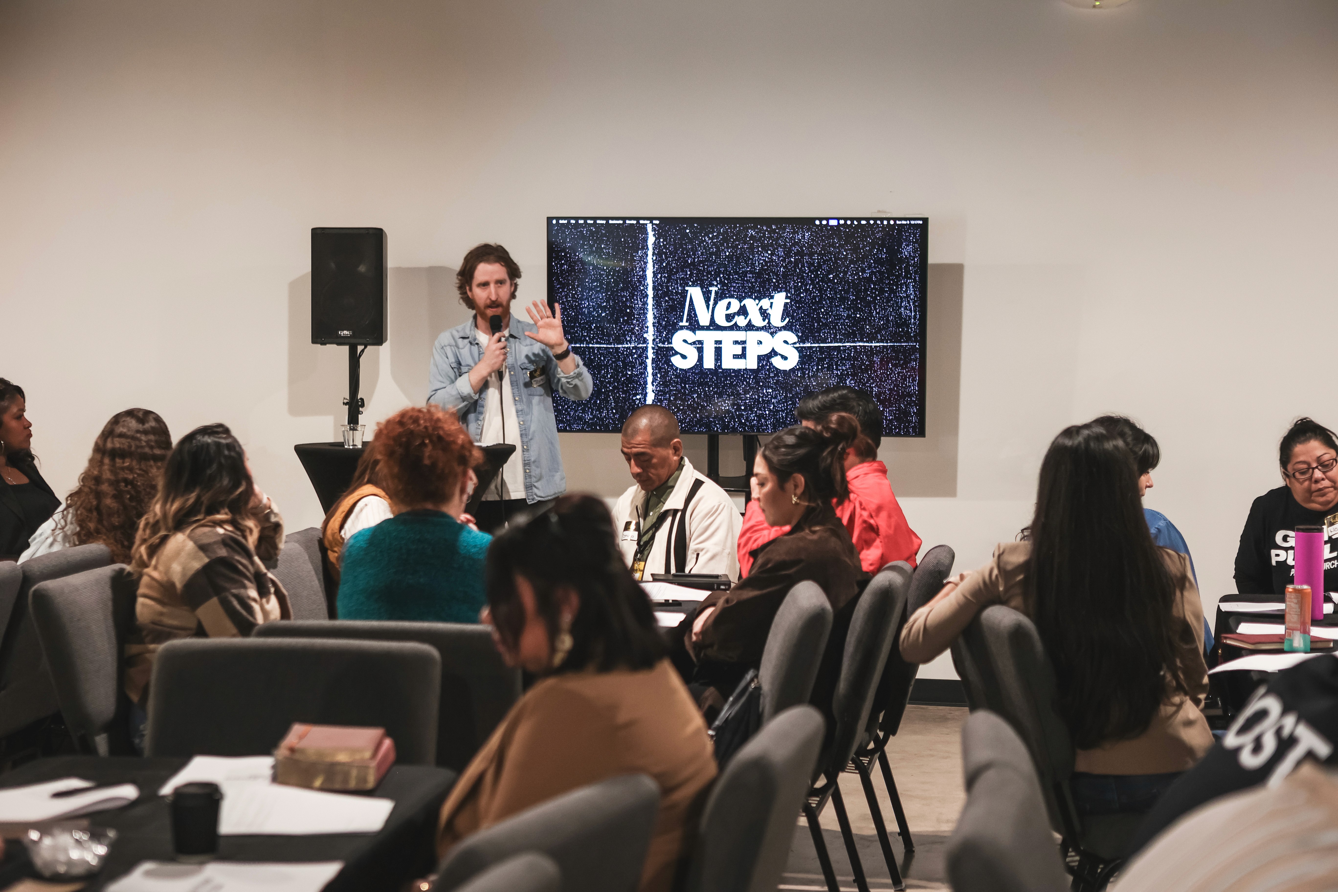 Jared teaching next steps class