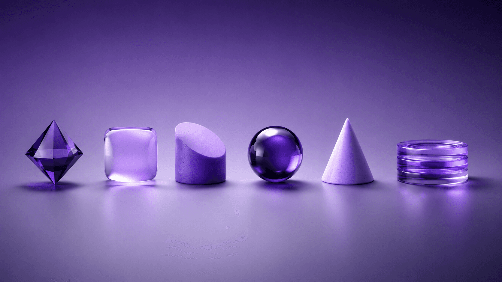 Row of distinct purple shapes representing different methods to run Windows on Mac