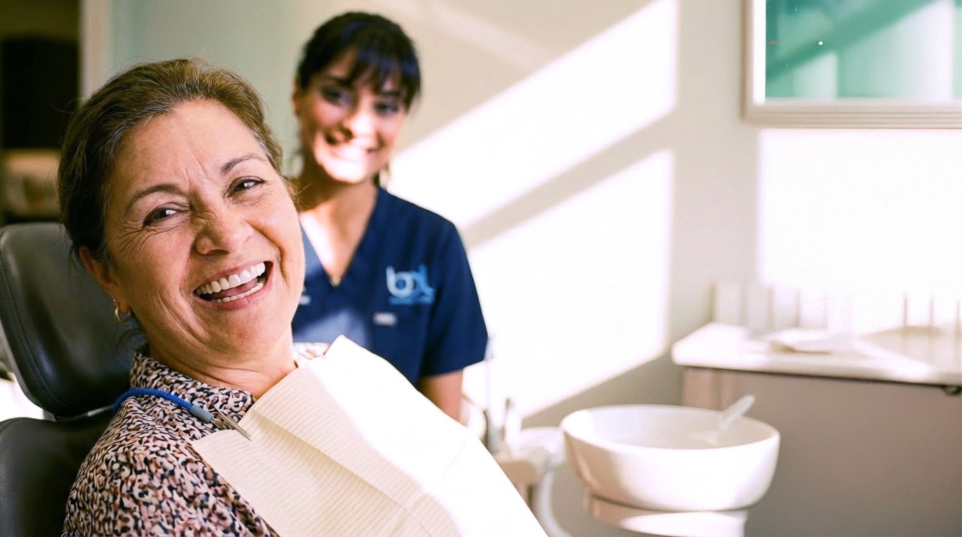 Patient receiving endodontic consultation