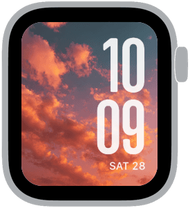 clementine sky Apple Watch face preview 3 featuring autumn and summer.