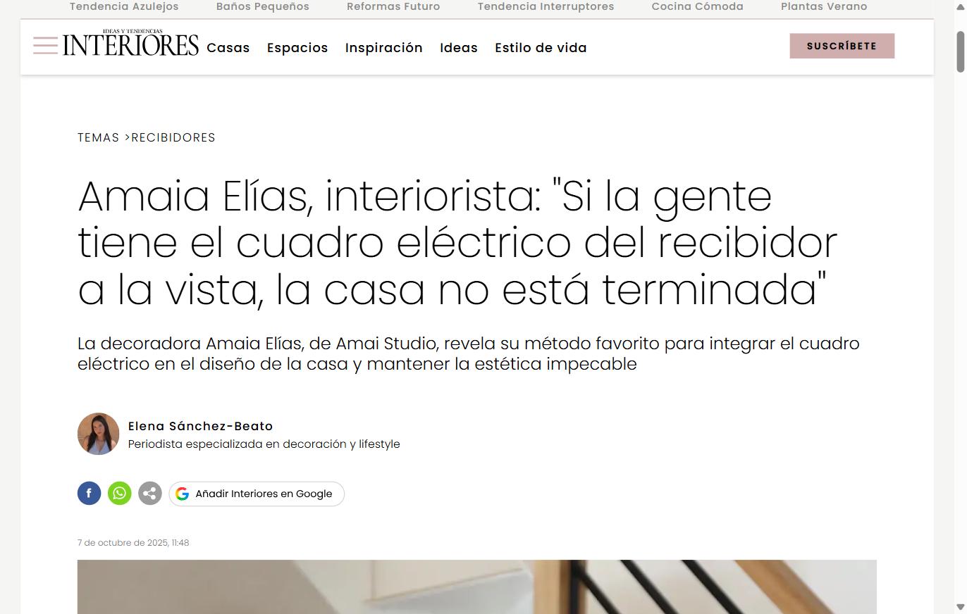 Revista Interiores: Un truco para ocultar el cuadro eléctrico