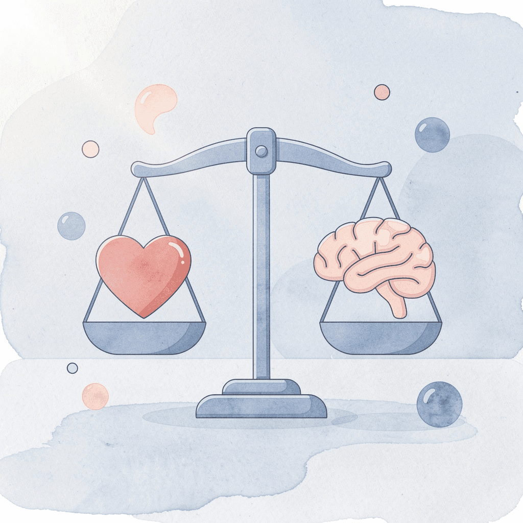 Balance scale comparing marketing metrics versus risk management rules
