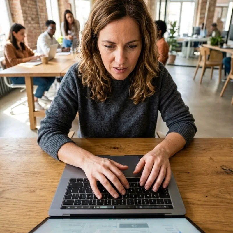 Équipe de managers et collaborateurs en agence, échangeant autour d'un plan d'action structuré et de documents de synthèse, illustrant notre expertise en Stratégie de comm 360° pour bâtir une réputation fondée sur la cohérence.