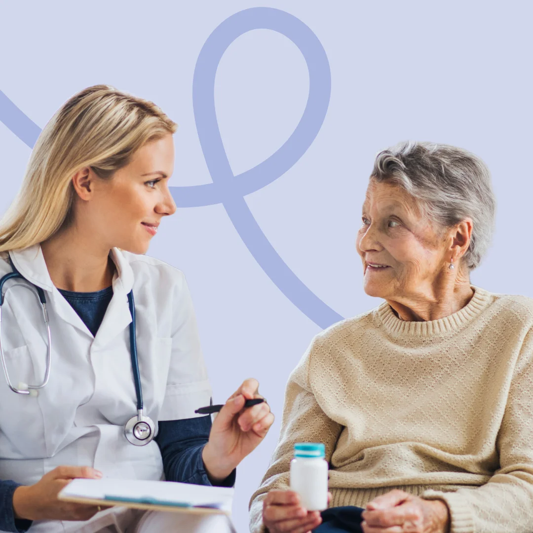 Community nurse providing wound dressing care to older woman at home in Brisbane