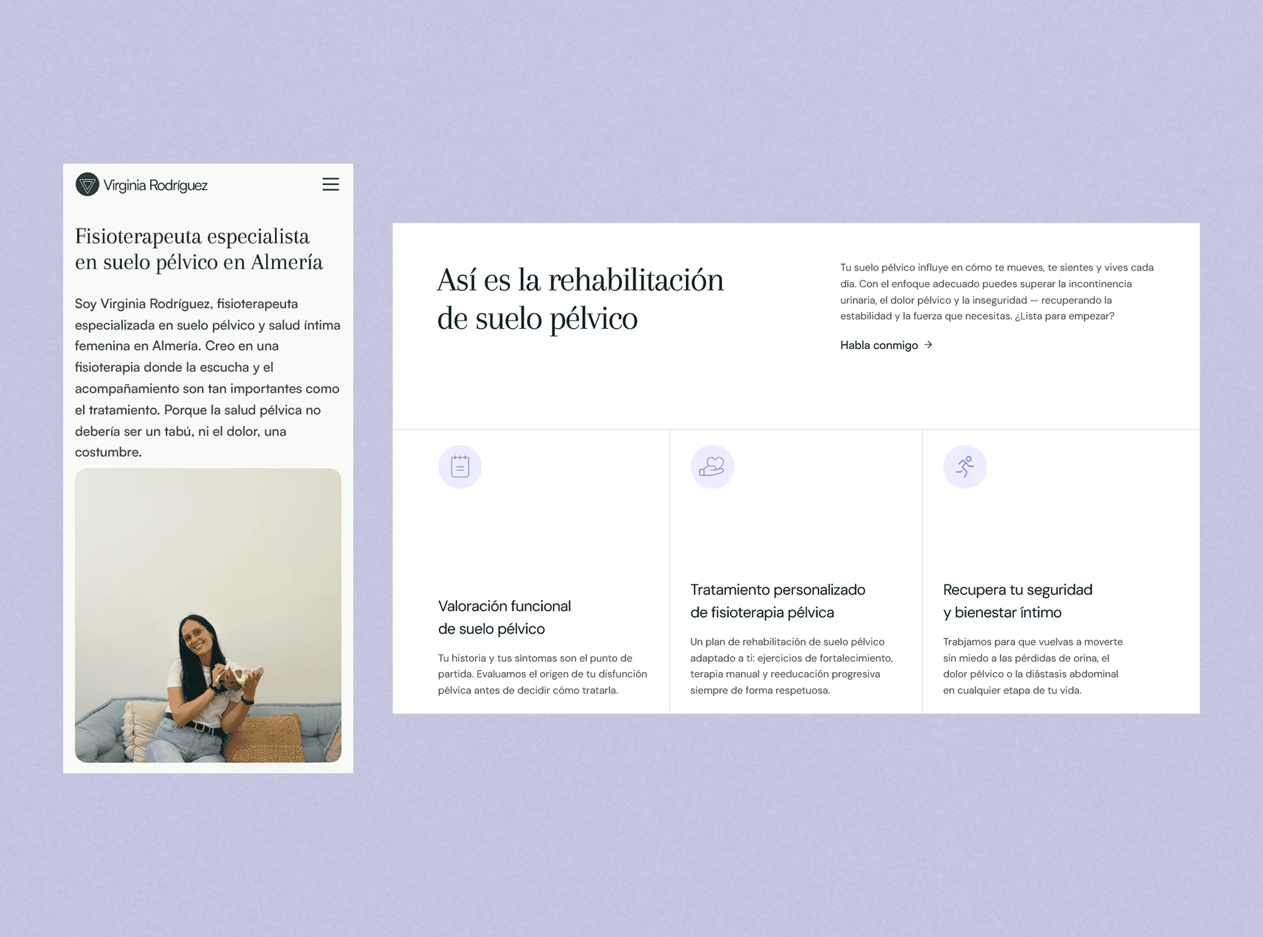 Diseño web para emprendedoras: diseño web para fisioterapeuta especializada en suelo pélvico