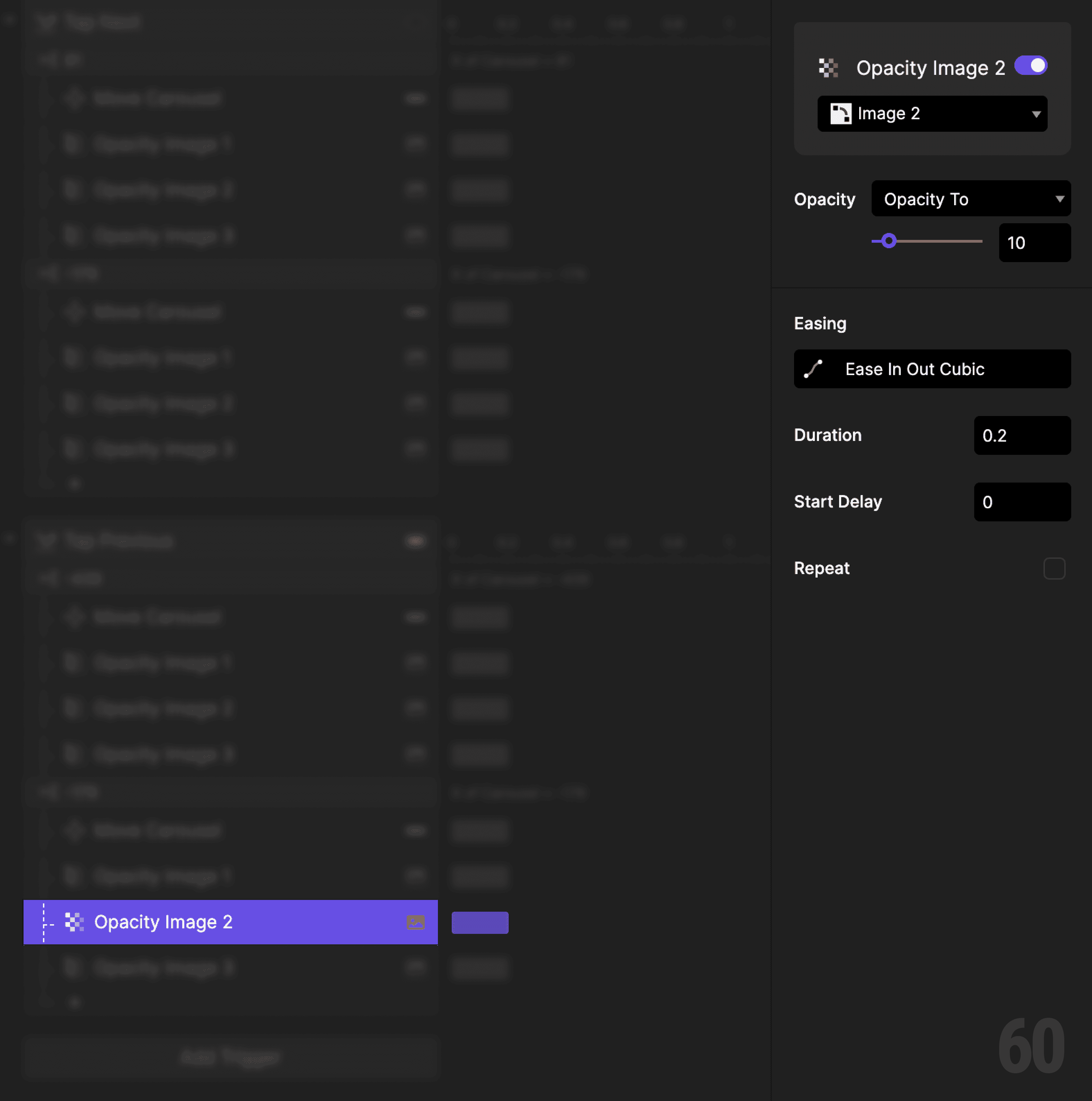 This is a screenshot of Step 21: Fade out Image 2.