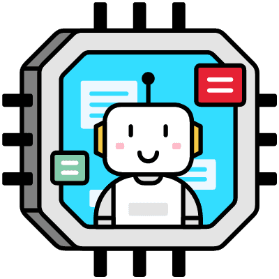 Icône représentant le no-code et l’IA appliqués au développement d’outils digitaux : automatisation et création d’applications sans code.