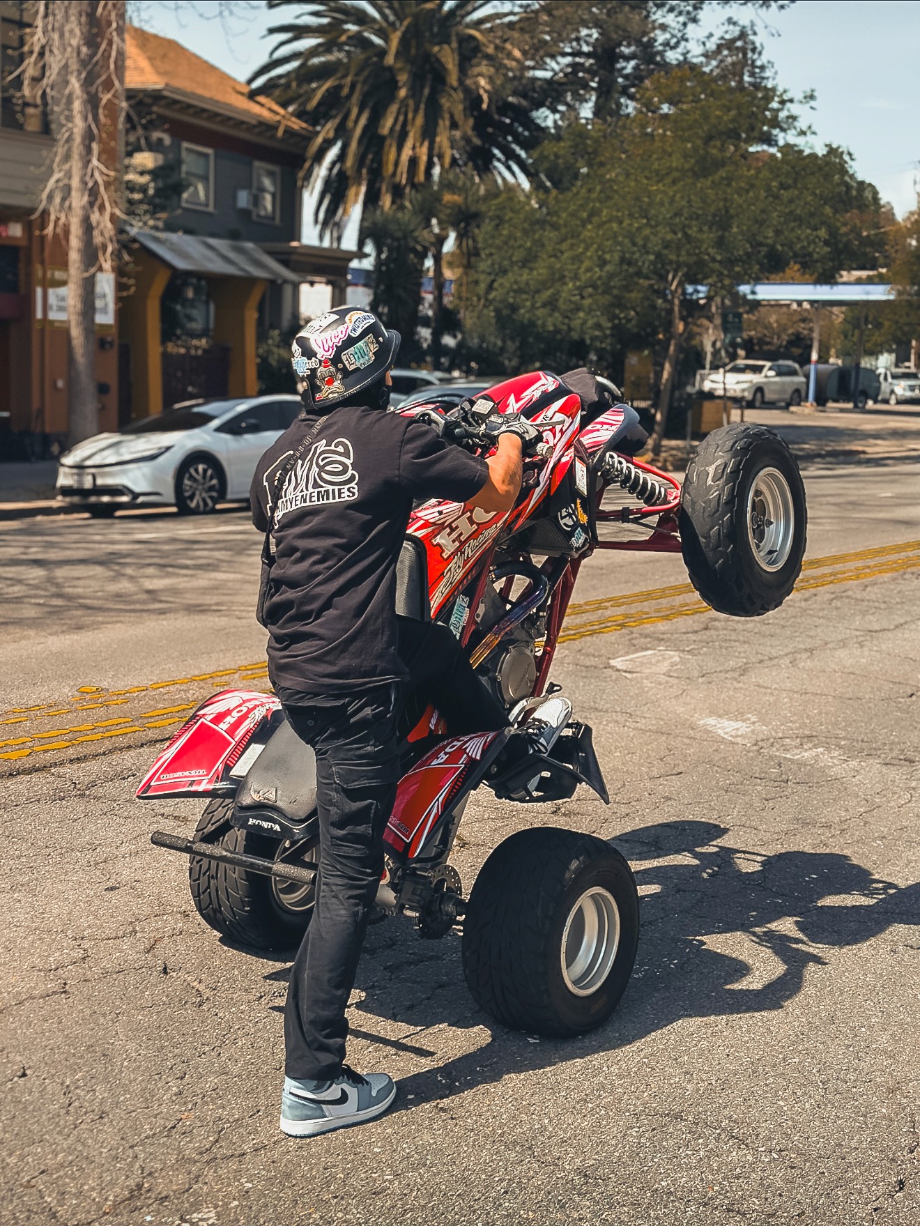 a very tall building with a sky background