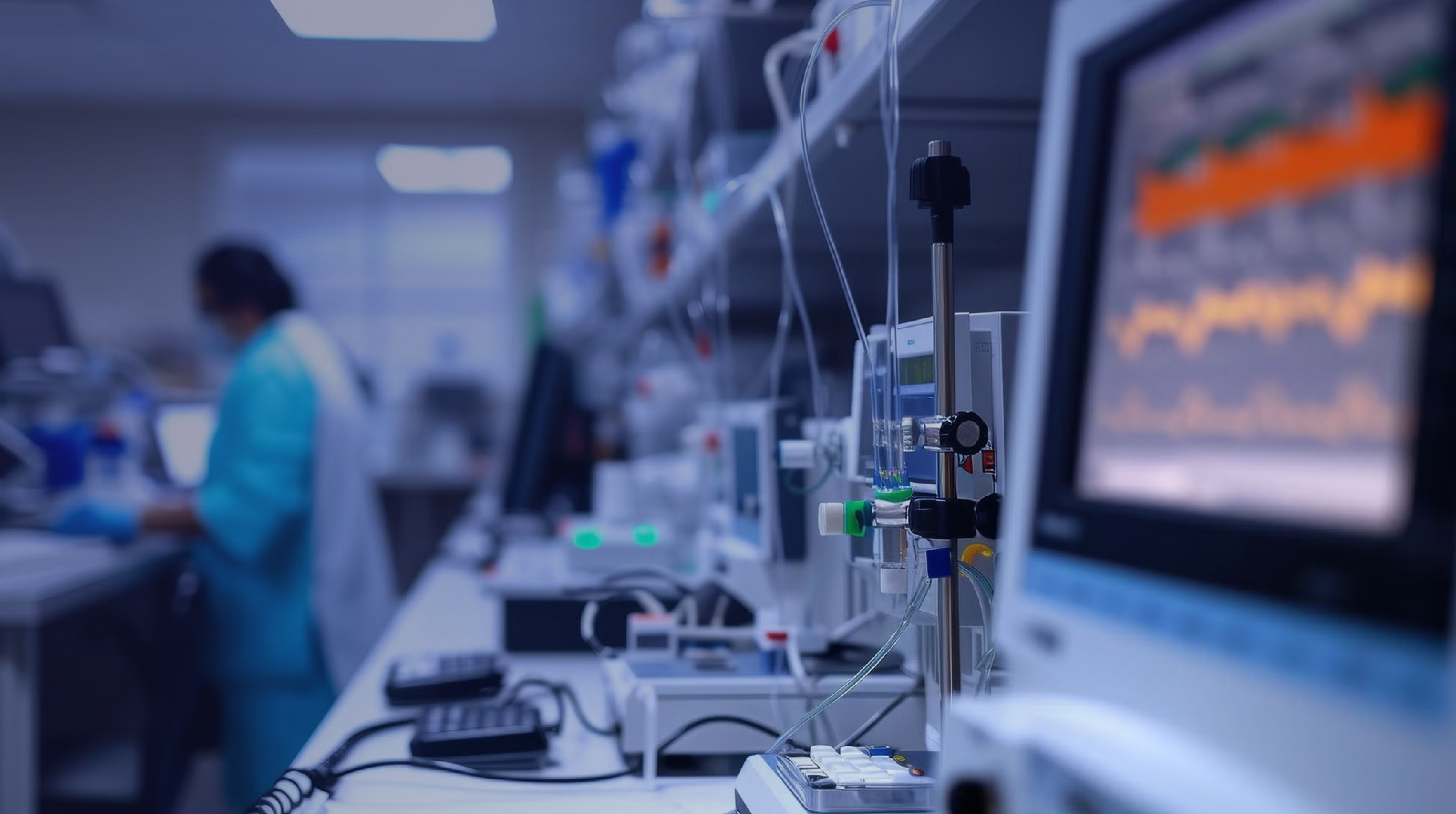 Blue chemical Solution beaker