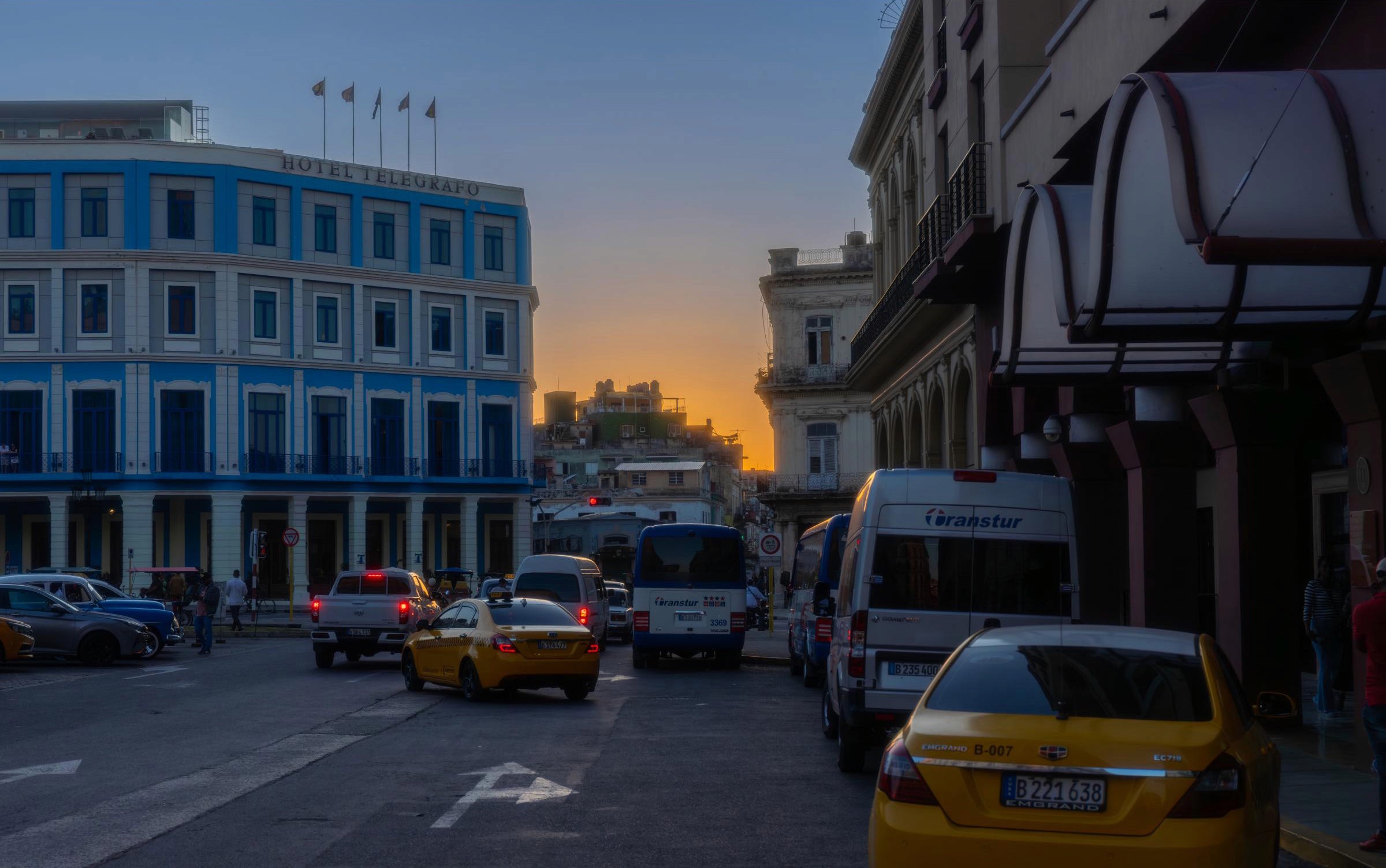 Sunset view near the Hotel Telégrafo - Havana, Cuba